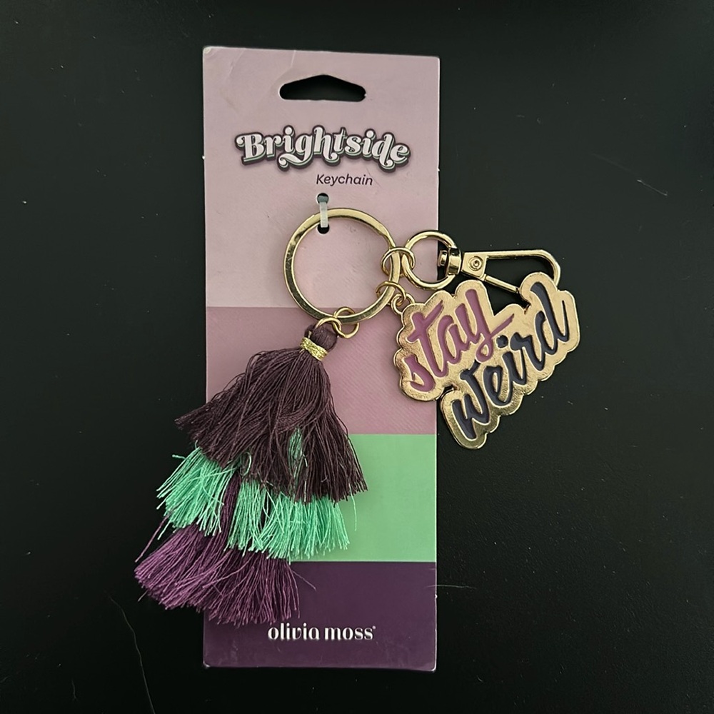 NWT Olivia moss stay weird keychain. 4.5 in